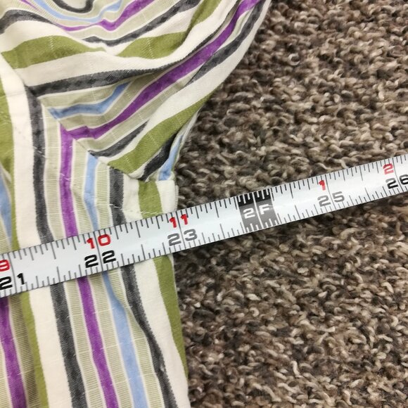 Robert Graham Shirt Paisley Flip Cuff Striped Silk Trim L/S Button Up Mens Large - Picture 8 of 11